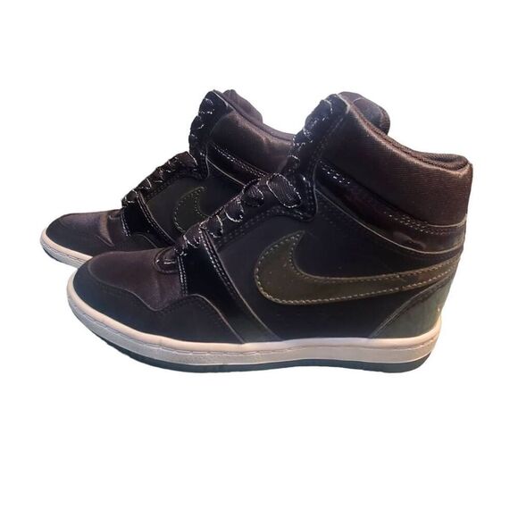 Nike Force Dunk Sky Hi Hidden Wedge Heel Sneakers Shoes Black 629746-001  Size - Picture 3 of 8